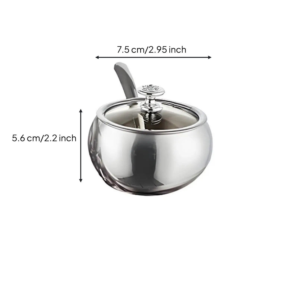 Stainless Steel Jar with Glass Lid Spice Container Set for Kitchen Seasoning Storage Airtight Condiment Jars with Spoon and Tray Quake