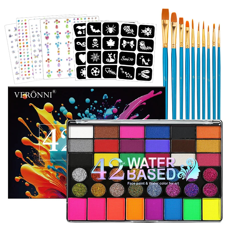 42 Colors Glow Fluorescent Neon Oil Face Body Art Paint UV Glow Oil Painting Halloween Party Fancy Dress Beauty Makeup Cosmetics Quake
