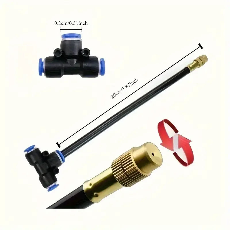 Automatic Watering System with 360° Adjustable 20 Brass Nozzles, with Universal Connector for Drip Irrigation Kit Quake