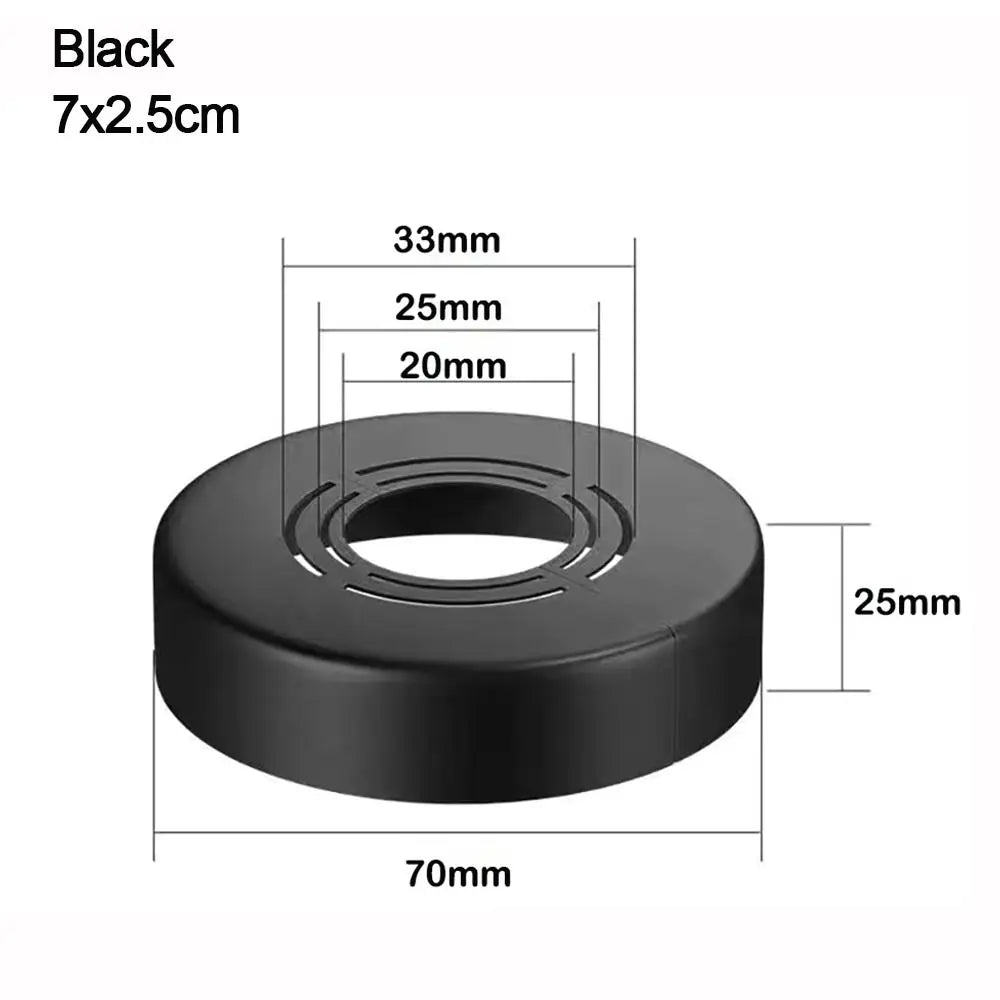 Shower Faucet Decorative Cover Water Pipe Connector Adjustable Wall Covers Casette Heighten Valve Panel Kitchen Tap Accessories Quake black-7x2.5cm