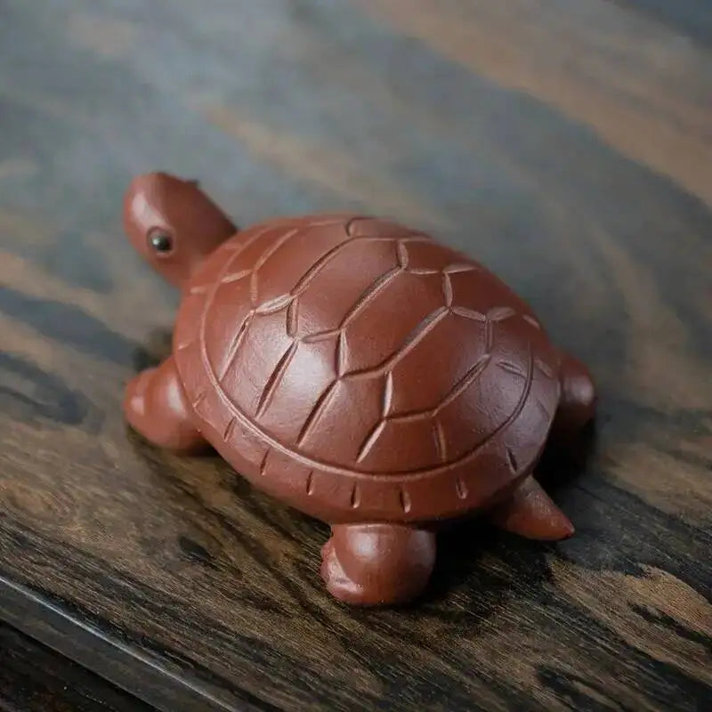 Zisha Tea Pet Turtle Small Turtle Culpture Tea Ornament Craft Accessories Quake