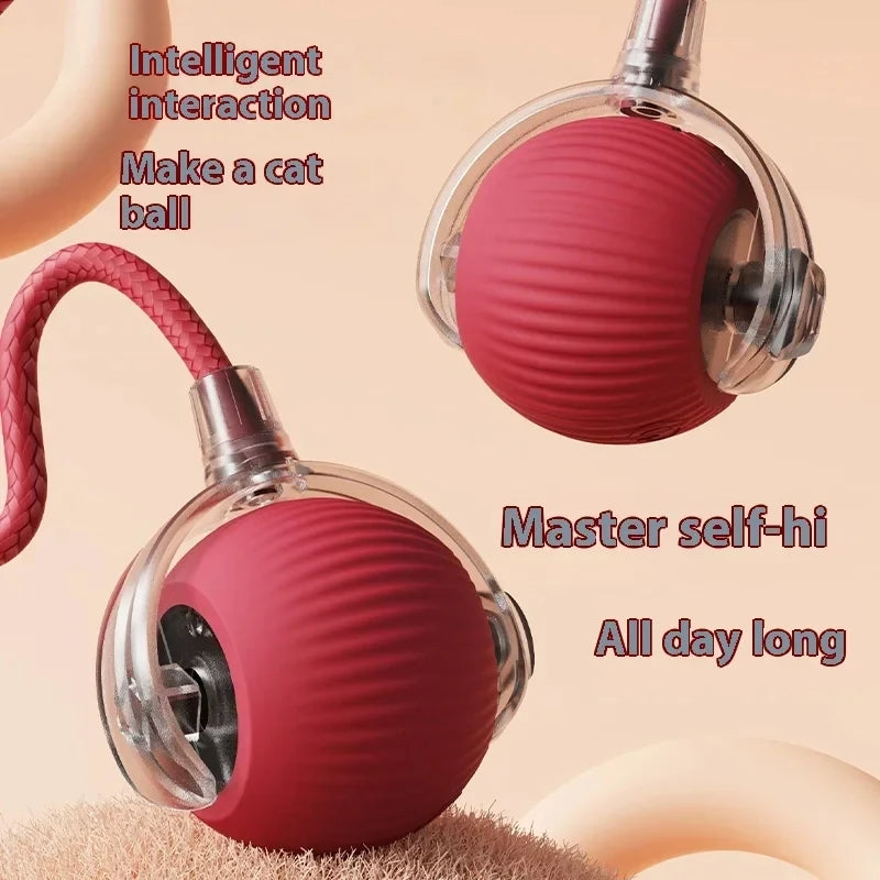 Cat Toy Ball Self Hi Ball Teasing Cat Rolling Ball Hair Pet Relieve Boredom Plush Teasing Cat Ball Cat Toys Pet Quake