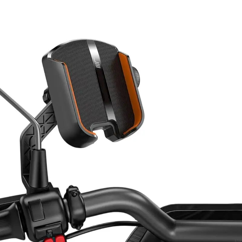 Motorcycle Handle Bar/Rear View Mirror Mounted Cellphone Cradle Scooter E-Bike Shockproof Stand Holder 360 Degree Rotating K1KF Quake K1KF4NB508819-BK-HSJ CN