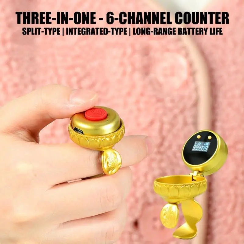Multifunctional Digital Display Counter Rings Rechargeable Battery Touch Operation Fitness Meditations Reading Management K1KF Quake