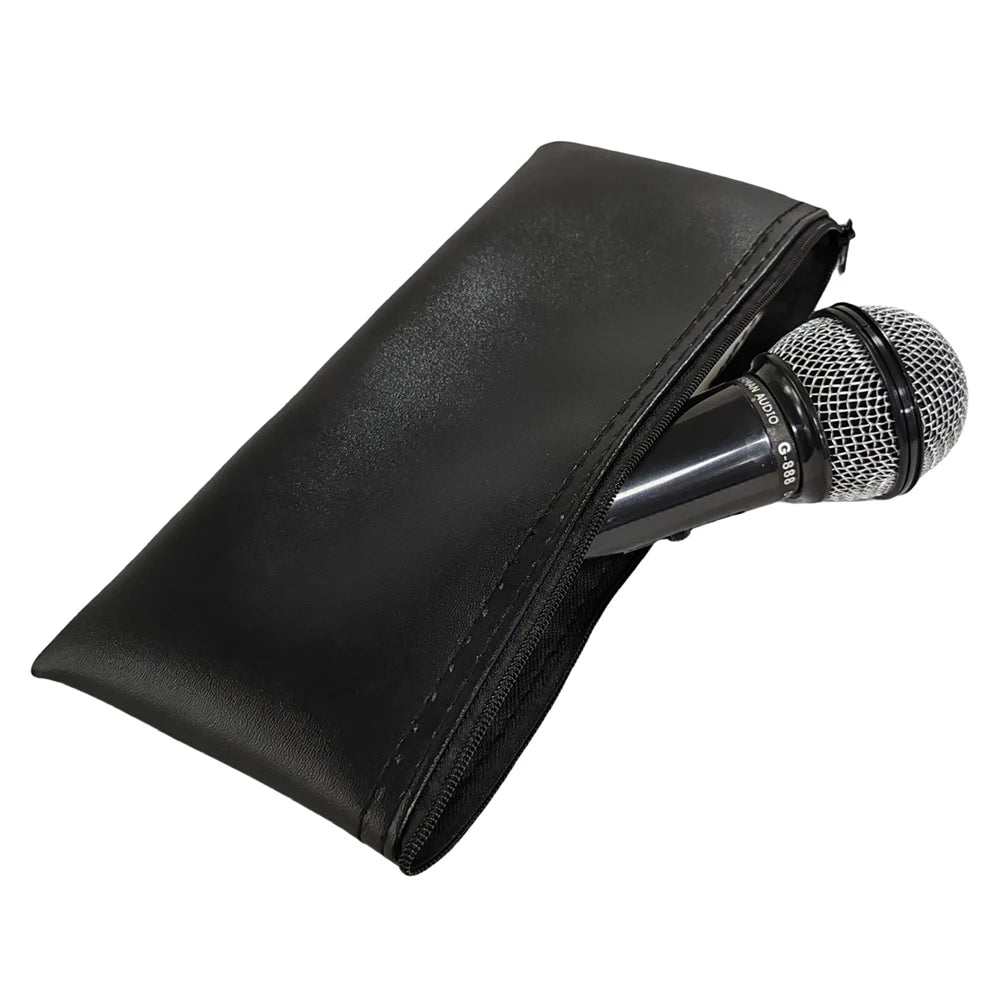 1/2pcs Portable Wireless Microphone Storage Carrying Bag, PU Leather Microphone Pouch For Shure SM57, SM58,SM11 Quake