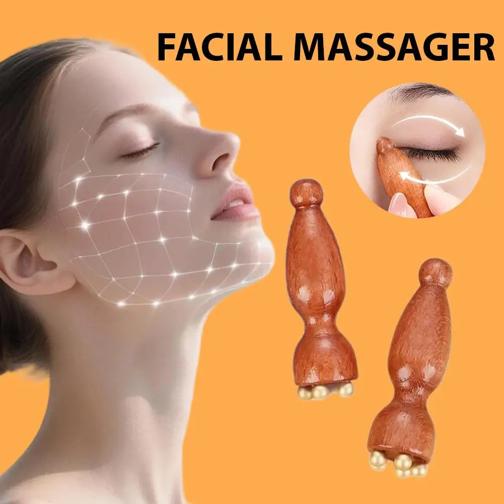 Facial massager tool Lotus Seedpod Shape Massager Sandalwood Face Eye Massage Tools Gua Sha Face Skin Care Massage Sticks Quake