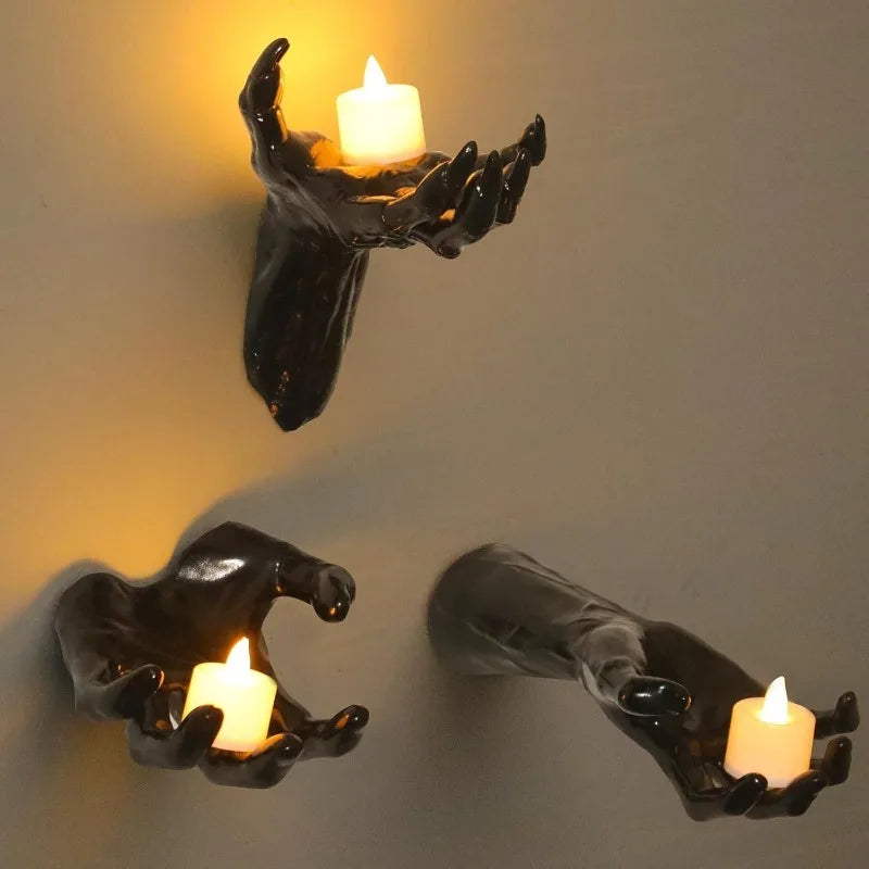 Halloween Scary Ghost Hand Prop Devil Fake Hand Desktop Ornament Ghost Festival Party Haunted House Scene Decoration Prop Quake