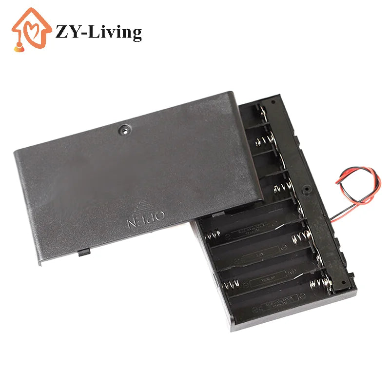 1/2Pcs 8 Slots AA Battery Holder Battery Storage Case Box With Switch & Cover Batteries Standard Container Quake