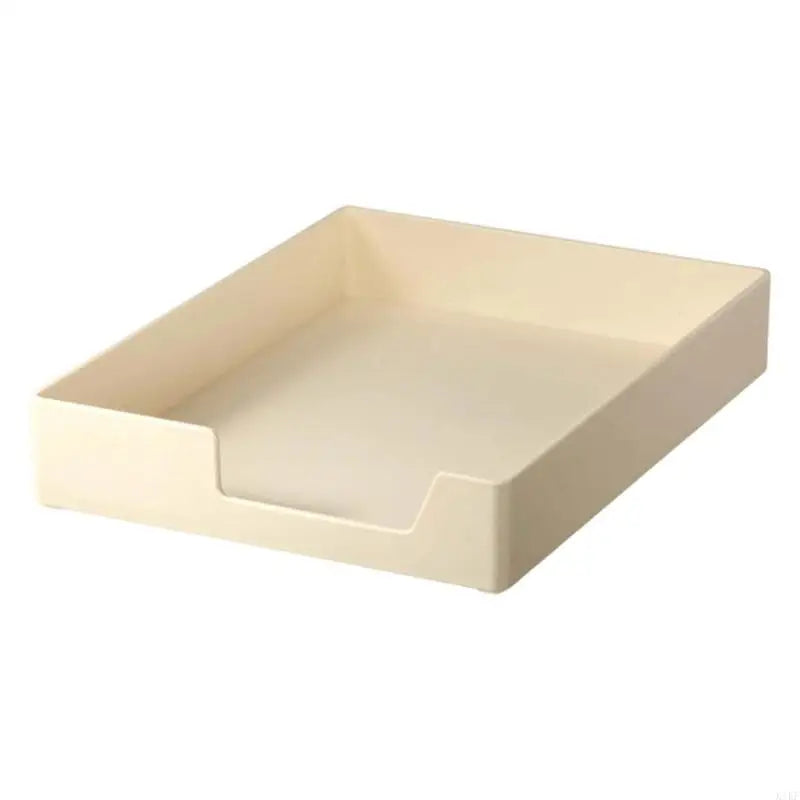 File Paper Storage Organizers Tray, Stackable Open Front Plastic File Holders for Home Office Desks and Study Supplies K1KF Quake for Beige CN