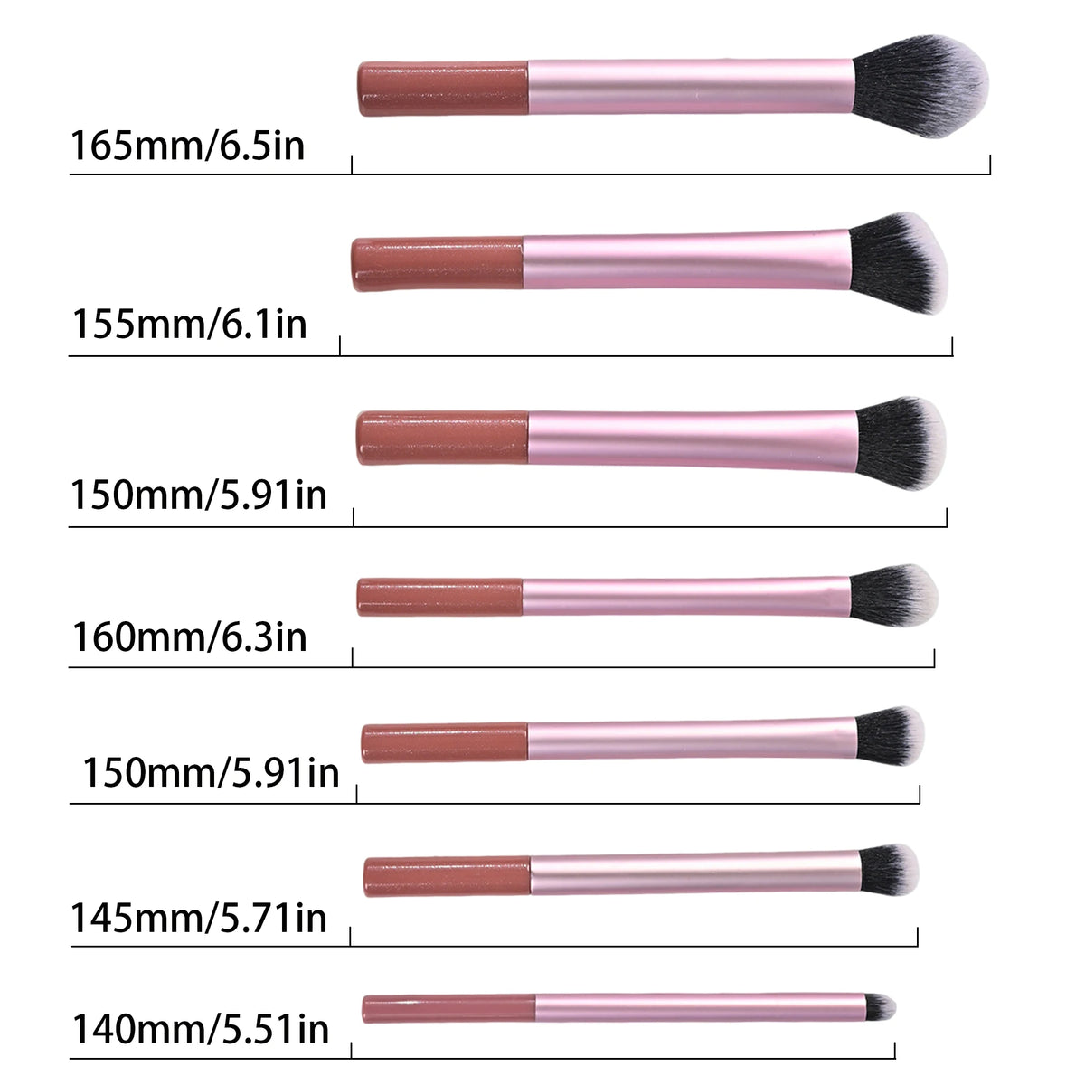 7pcs Makeup Brush Set, Nylon Bristles, Complete Beauty Kit for Beginners to Pros Quake