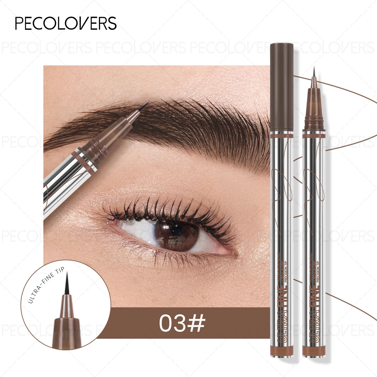 Long-Lasting Non-Fading Eyebrow Product - Ultra-fine Tip Eyebrow Pencil, Created Natural Wild Eyebrow, for All Type Shapes Quake 03