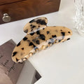 Acrylic Leopard Print Hair Claw Women Female Fashion Hair Clip Camp Hairpin Hair Style Accessories Crab Clamp Barrette Headwear Quake Light Coffee