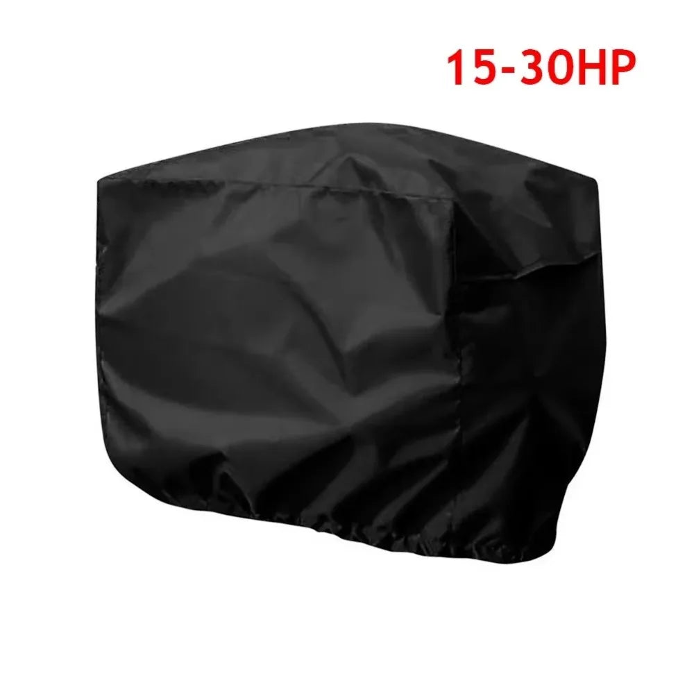 New 15-150HP Full Outboard Engine Cover Anti-scratch 210D Oxford Cloth Motor Engine Boat Cover Sun Protection Paddle Hoist Cover Quake 15-30HP Black