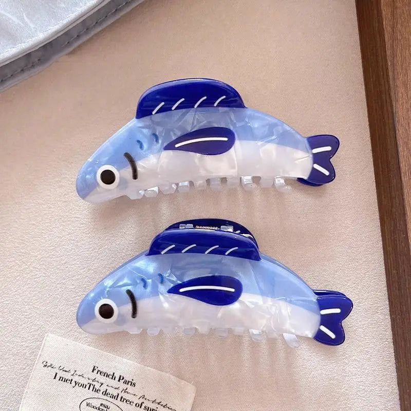 Creative Cute Sardine Grab Clip Women's Premium New Back Head Plate Hairpin Headgear High-end Shark Clip Quake