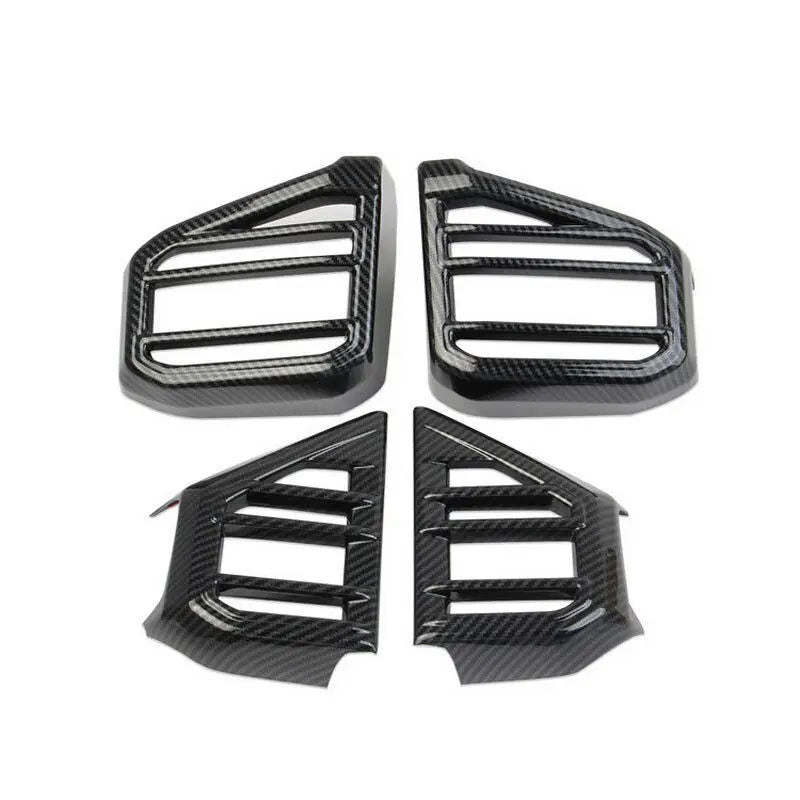 For Toyota Tundra 2022 2023 4Pcs Car Interior Front Dashboard Side Air Vent Outlet Cover Trim Sticker Carbon Fiber ABS Frame Quake