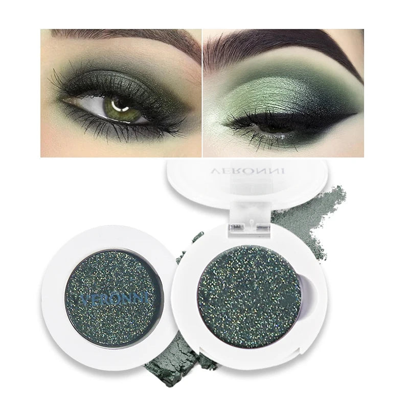 Monochrome Fashion Shimmer Glitter EyeShadow Makeup Pigment Pearlescent Brightening High Light Powder Eyeshadow Lasting Cosmetic Quake E123