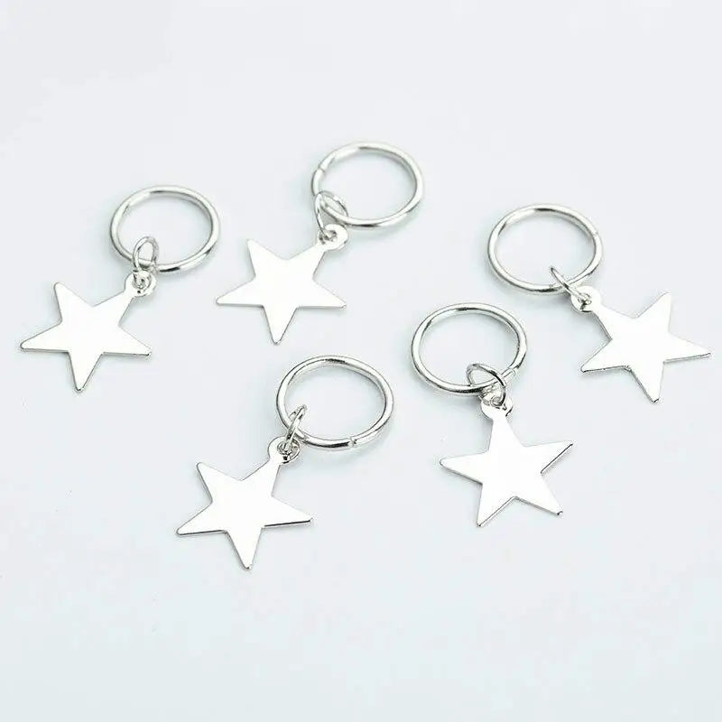 5-50 Pcs/set Opening Silver Hair Ring Hip-hop Hair Braid Charm Dreadlock Beads Clips Cuffs Rings Jewelry Dreadlocks Accessories Quake 5pcs 3