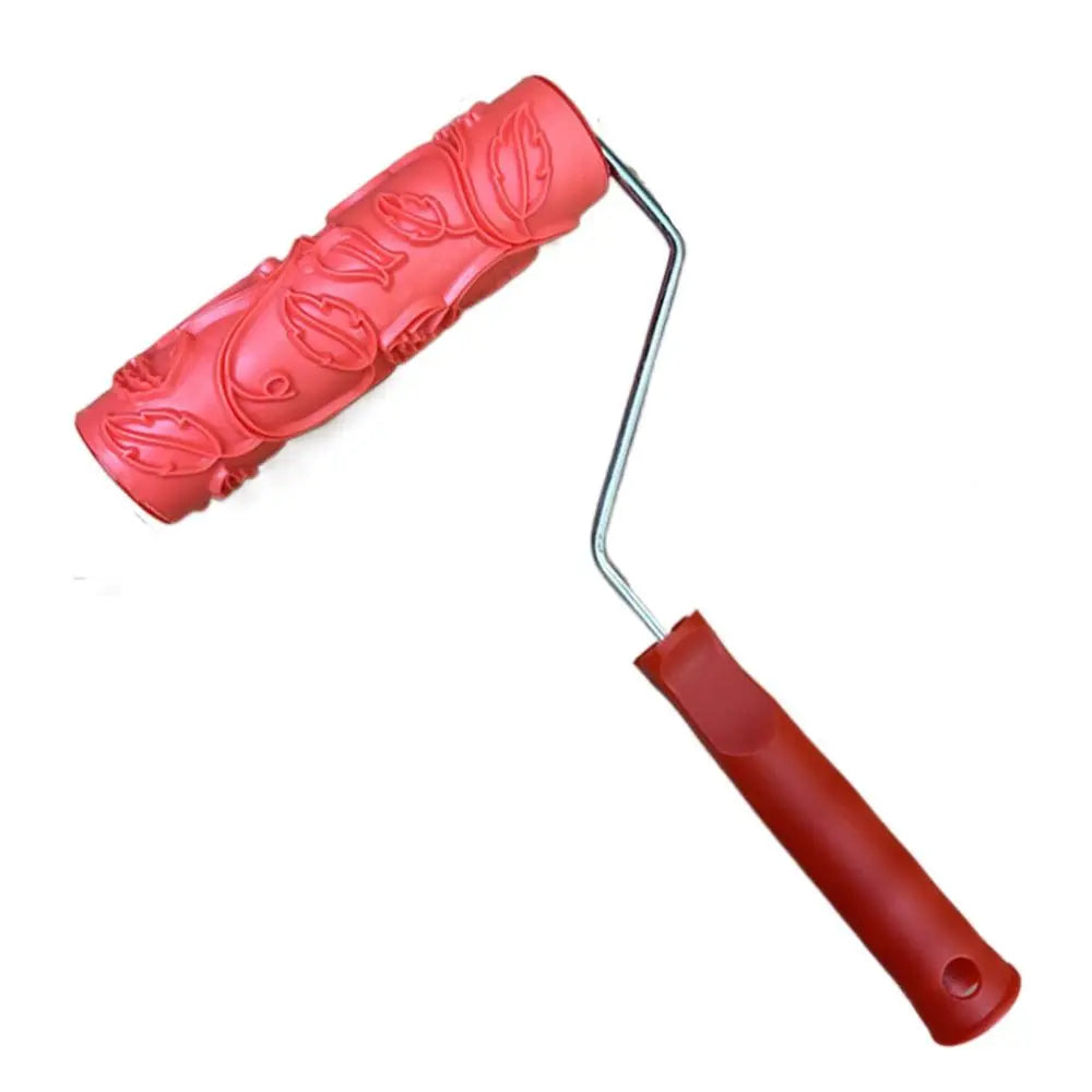 Rubber Imitation Wood Grain Pattern Paint Roller DIY Paint Texture Pigment Printing Wall Painting Roller with Handle Home Tool Quake 5