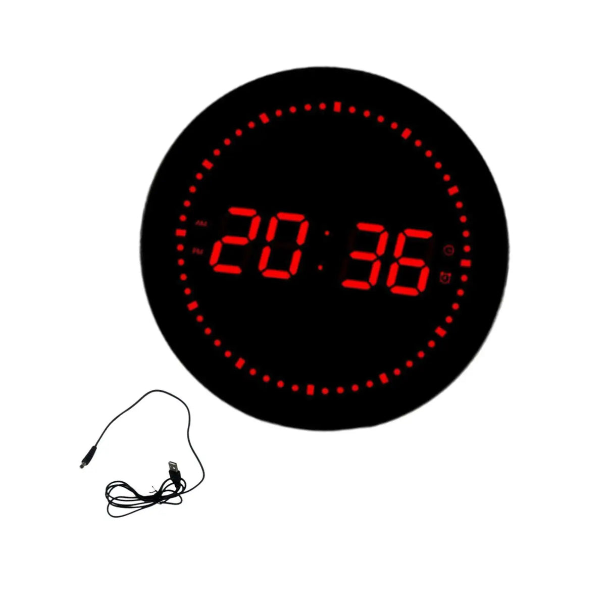 LED Digital Clock with USB Cable Tabletop Clock for Indoor School Classroom Quake Red Digital