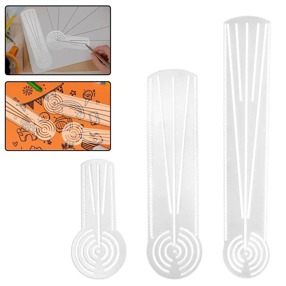 Multifunctional Mandala Drawing Template Acrylic Transparent Drawing Ruler Reusable Circular Arc Straight Line Drawing Tool Quake