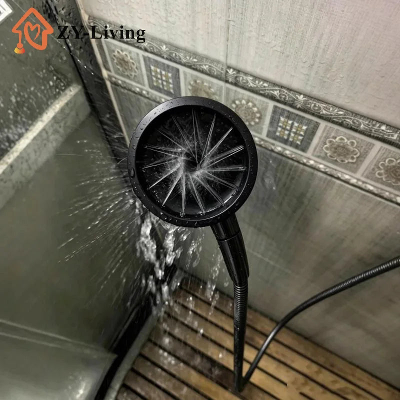 1pcs Upgraded Men's Shower Head, Universal Bathroom Heated Massager, Handheld Coarse Hole Design, Durable And Easy To Install Quake