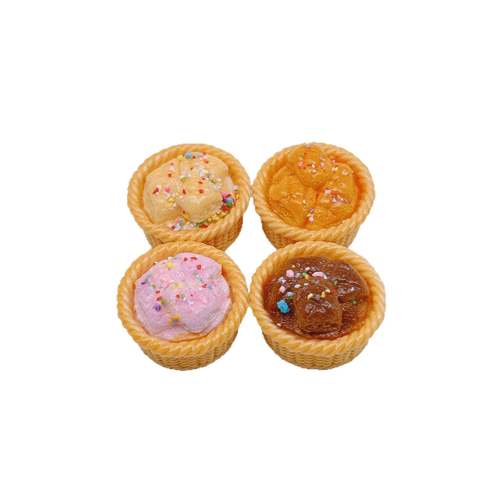 10Pcs Simulation Bread Basket Resin Cabochon Flatback For Desktop Decor DIY Fake Food Micro Landscape Crafts Ornament Accessorie Quake