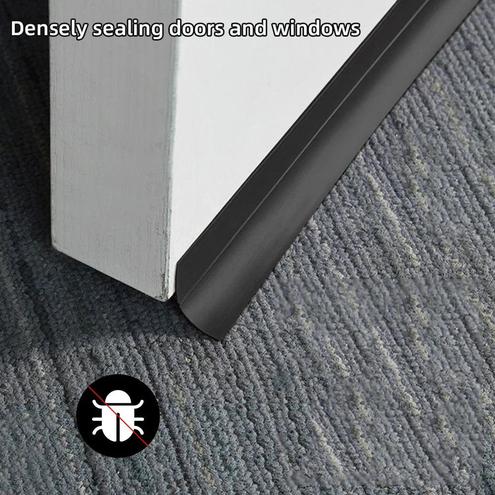 Door Window Bottom Sealing Strip Tape Insect Proof Silicone Rubber Weatherstrip Windproof Dust Self Adhesive Windshield Tape Quake