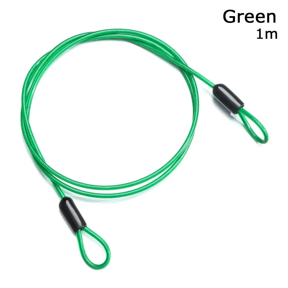 Bicycle Accessories Security Safety Rope Anti-theft Ropes Steel Cable Lock Cycling Strong Wire Road Bike Lock Bicycle Lock Wire Quake Green-1 meter