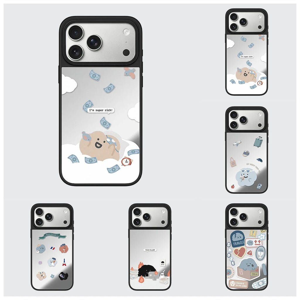 6082520 Mirror Surface Magnetic Phone Case Cover for IPhone 12 13 14 15 16 17 18 Pro Max Case Quake