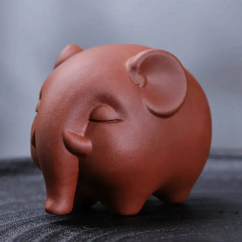 Little Elephant Purple Clay Tea Pet Ornament Red Clay Tea Play Fortune Elephant Decoration Чаепитие Quake Style 2