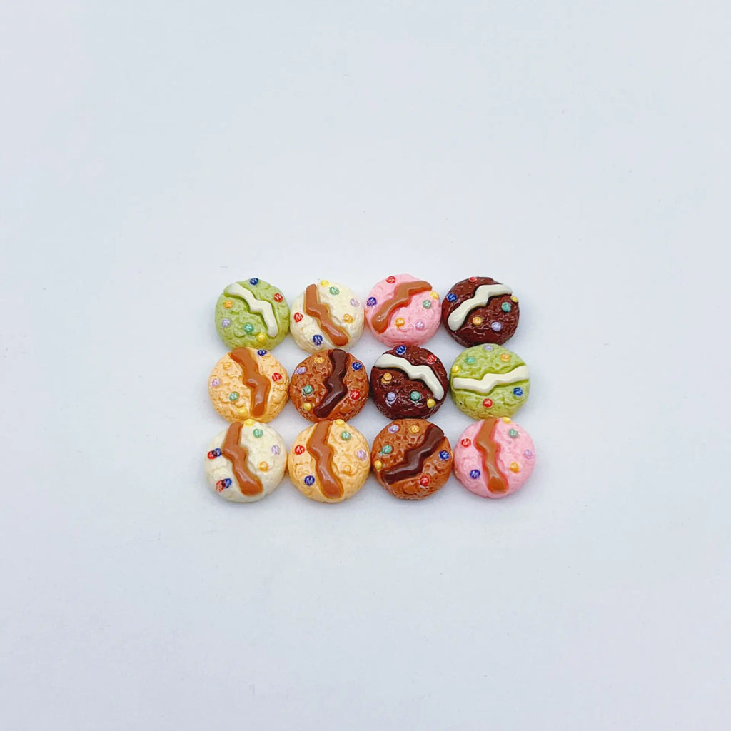 50pcs New Kawaii Bread Cookies Fake Food Resin Miniature For Dollhouse Ornament DIY Simulation Food Accessories Home Decoration Quake