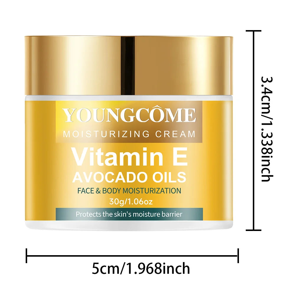 Vitamin E moisturizing Cream Anti Aging Firming Lifting Fade Fine Lines Whitening Moisturizing Brightening Skin Care Cosmetic Quake 30G