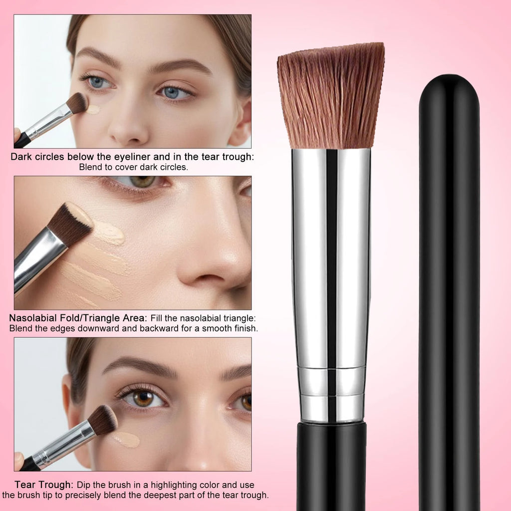 Makeup Brush Professional Concealer Brush, Triangle Brush Head, Soft Bristles Quake