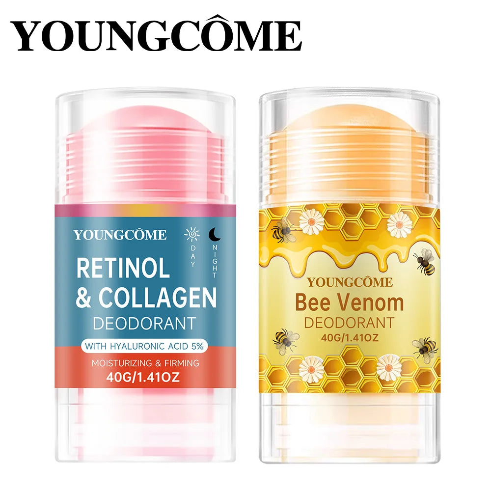 Retinol Collagen & Bee Venom Deodorant Lasting Armpit Deodorizer Effective Body Odor Removal Sweat Eliminator Underarm Odor Quake