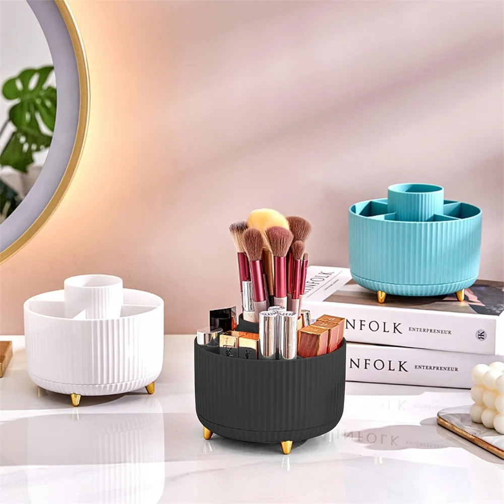 360° Rotate Makeup Brush Holder Organizer, Makeup Organizers Countertop, Makeup Organization and Skincare Storage for Vanity Quake
