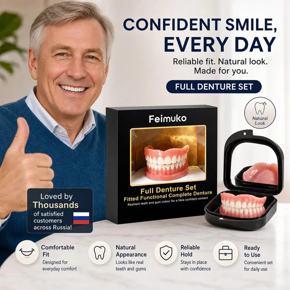 Silicone Fake Teeth Braces Immediate Dentures Comfort Fit Natural Instant Confidence Smile Oral Care for Edentulous Adults Quake