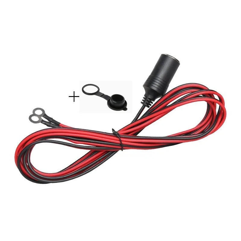 Universal 12-24V Vehicle Power Extension Cable 12AWG Pure Copper Cigarette Lighter Cord with Fuse for RV Camper Marine Boat Use Quake