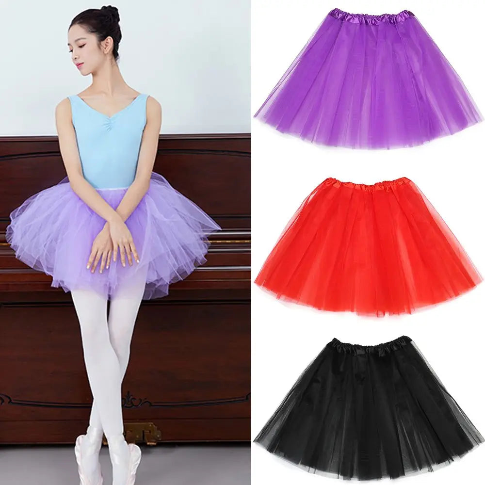 Adult Party Elastic Pleated Dance Puffy Skirts Lolita Petticoat Ballet Skirts Tutus Skirt Quake