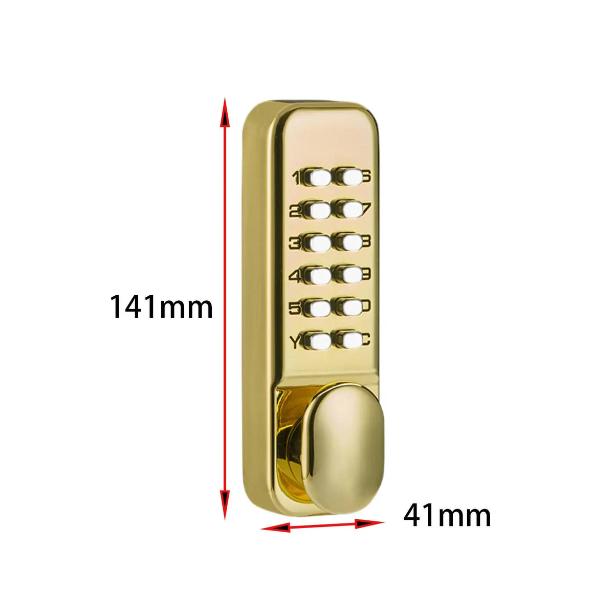 Zinc Alloy Mechanical Door Lock Keyless Push Button Security Handle for Balcony Gate Outdoor Use Quake