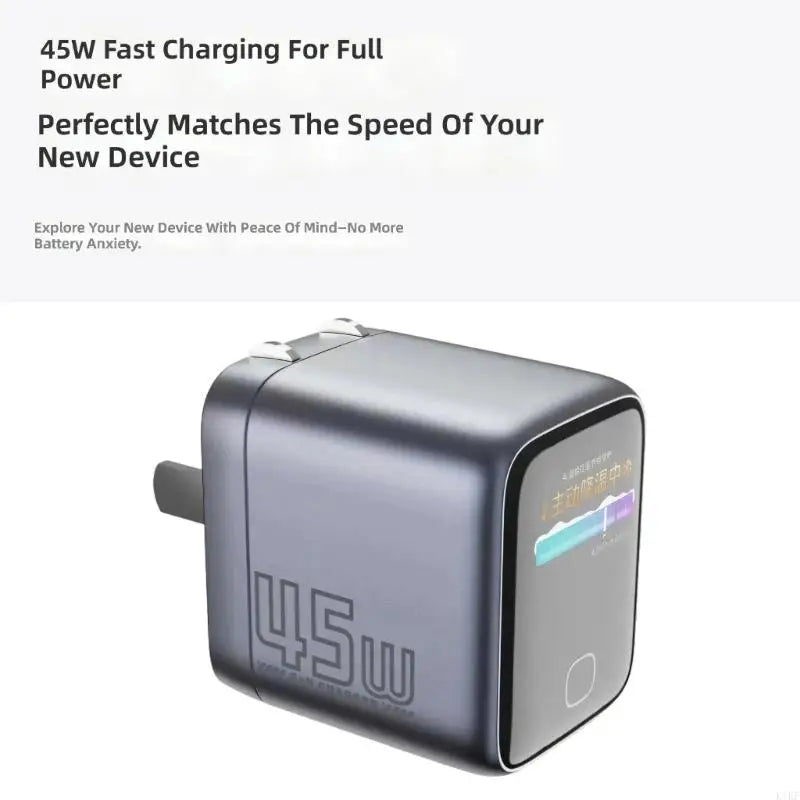 45W USB C Chargers With AI Intelligent Screen Display Universal For Phone 17 16 15 Tablet Type C Fast Charging Block K1KF Quake