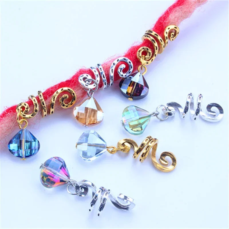 Hair Braided Wig Jewelry Hair Extension Rings Buckle Metal Hollow Out Iron Flower Tube Hair Ring Buckle Headdress Styling Rings Quake