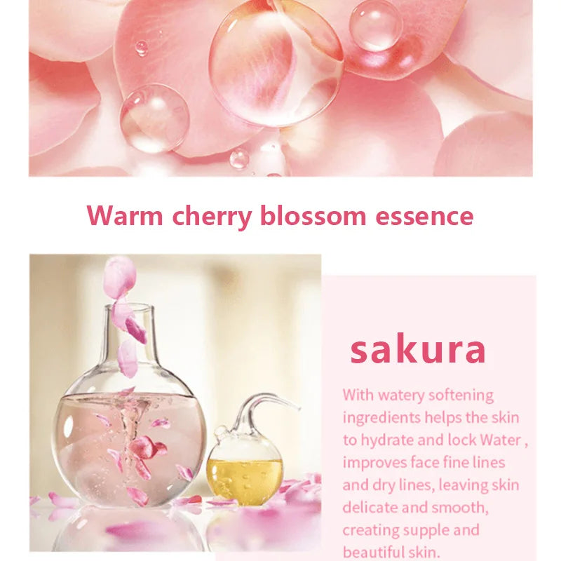 Sakura Essence Cream,Cherry Blossom Facial Moisturizer for Dry & Rough Skin,Intense Hydration,Skin Repair,Delicate & Tender Glow Quake
