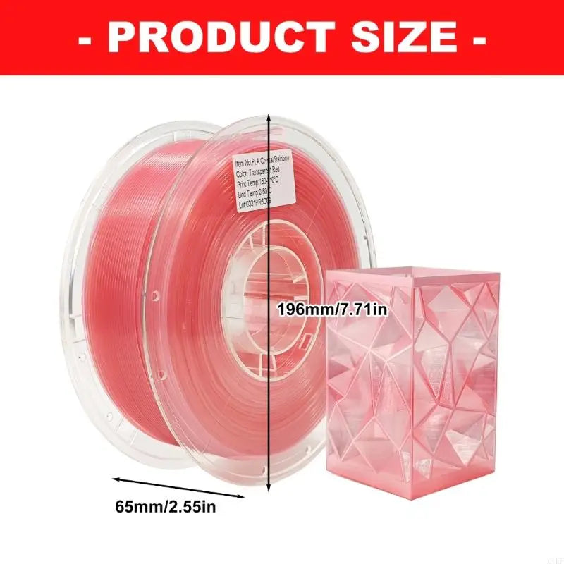 Translucent Printing Filament PLA1.75Mm 1Kg Spool, Crystal-Style Material for Hobby Models and Creative Parts K1KF Quake