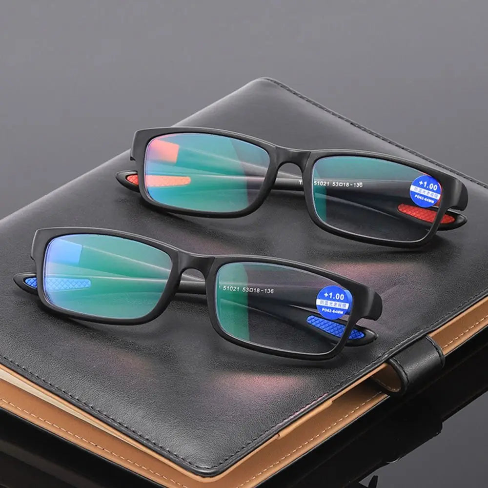 Flexible TR90 Sports Reading Glasses for Men Women Office Anti Blue Light Readers Eyewear Eye Protection Presbyopia Eyeglasses Quake