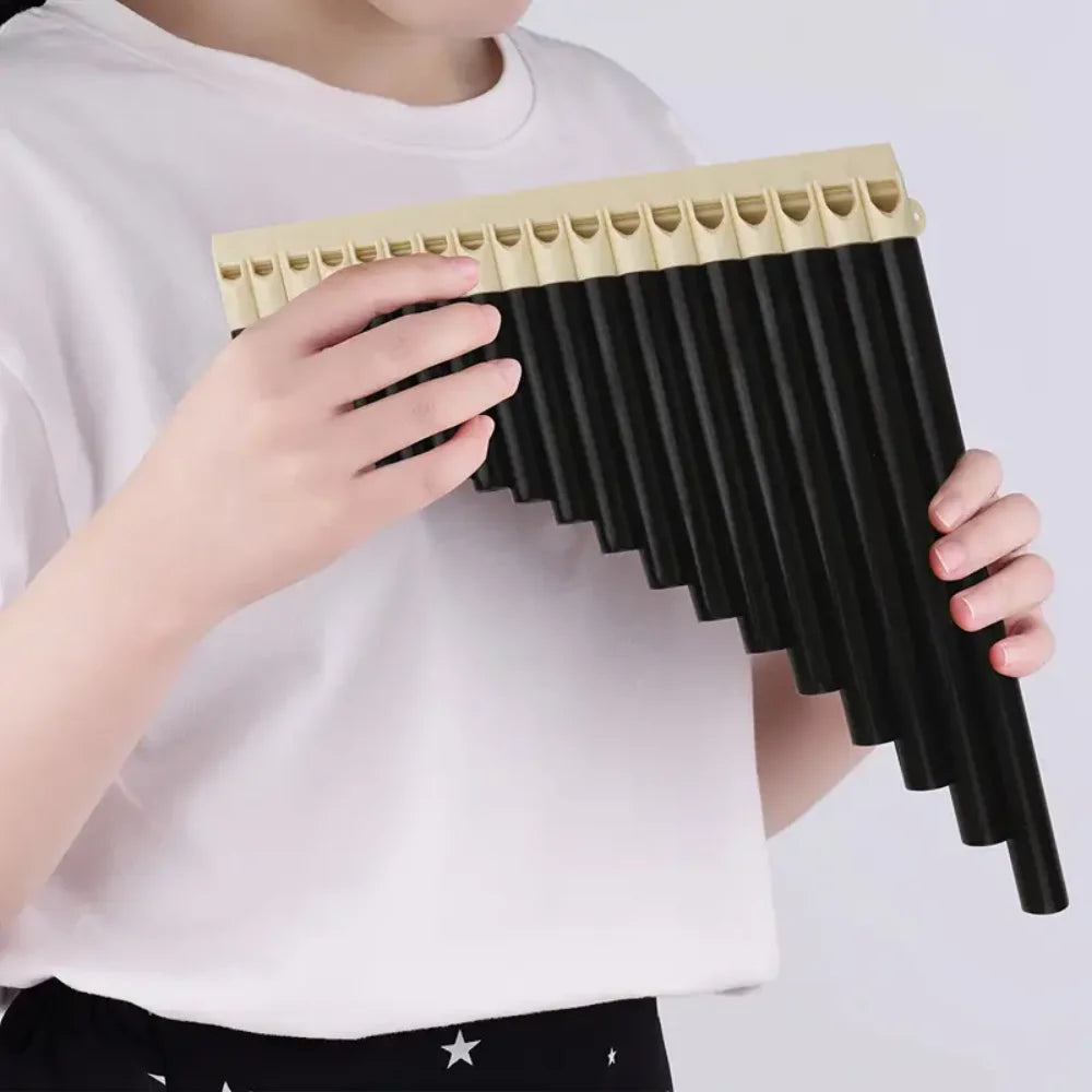 18-Tube Pan Flute, 18-Pipe Panpipe, Disassemblable to 16-Tube, ABS Material, Easy to Play, for Performance, Teaching, and Practi Quake