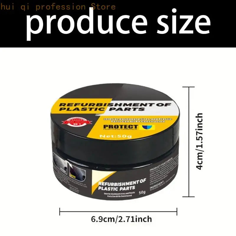 50G/70G Car Plastic Plating Refurbishing Agent Vehicle Polishing Coating for Auto Plastic Part Coating Agent with Sponge H8WE Quake