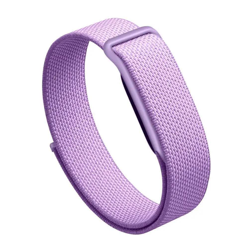 For Google Fitbit Air Nylon Watch Band Adjustable Loop Strap Breathable Soft Wristband for Fitness Sports Outdoor Daily Wear Quake Purple