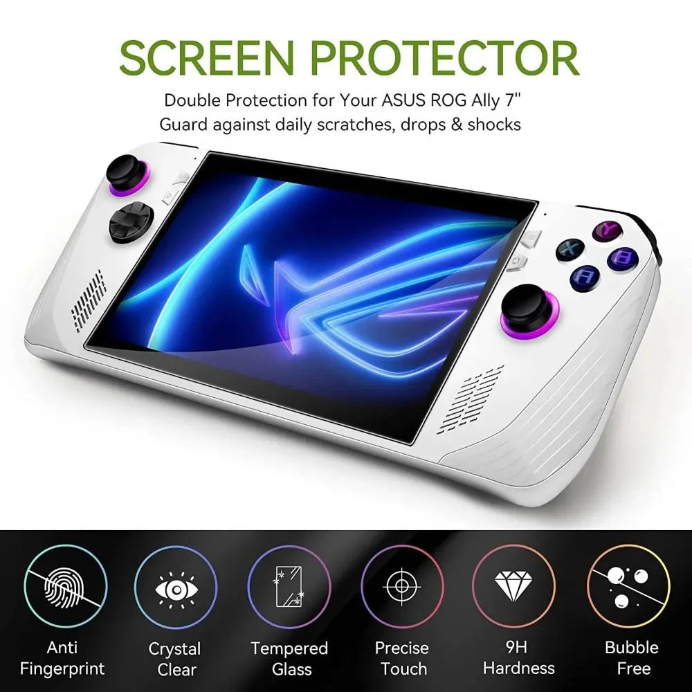with Kickstand Protective Case Shockproof Transparent Back Cover PC Full Coverage Handheld Console Shell for Asus ROG Ally Quake