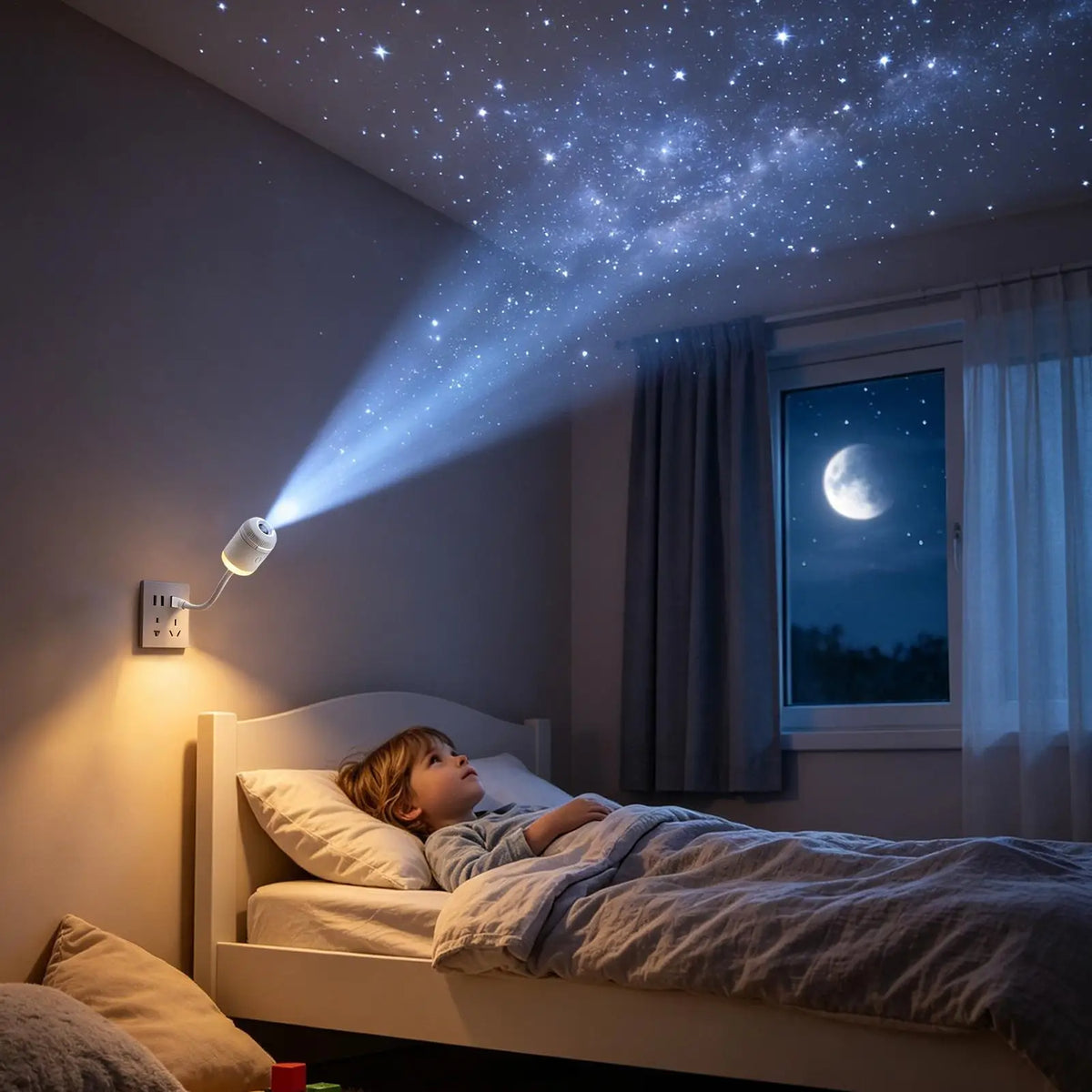 Galaxy Projector Night Light USB Light 360 Degree Rotating Galaxy Lamp Projector with 24 Film Slides for Car Home Party Living Quake