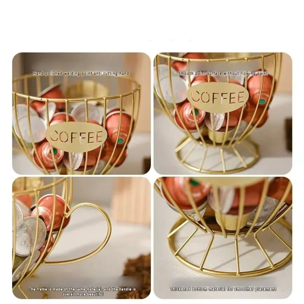 Large Capacity Coffee Pod Holder Irregular Shape Coffee Pod Coffee Capsule Holder Home Decoration Storage Cup Quake